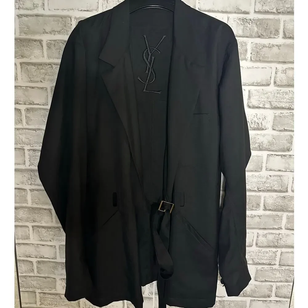 Vintage YSL SS10 Stefano Pilati era Fine Cashmere Wrap Blazer IT 50 US 40 Belted